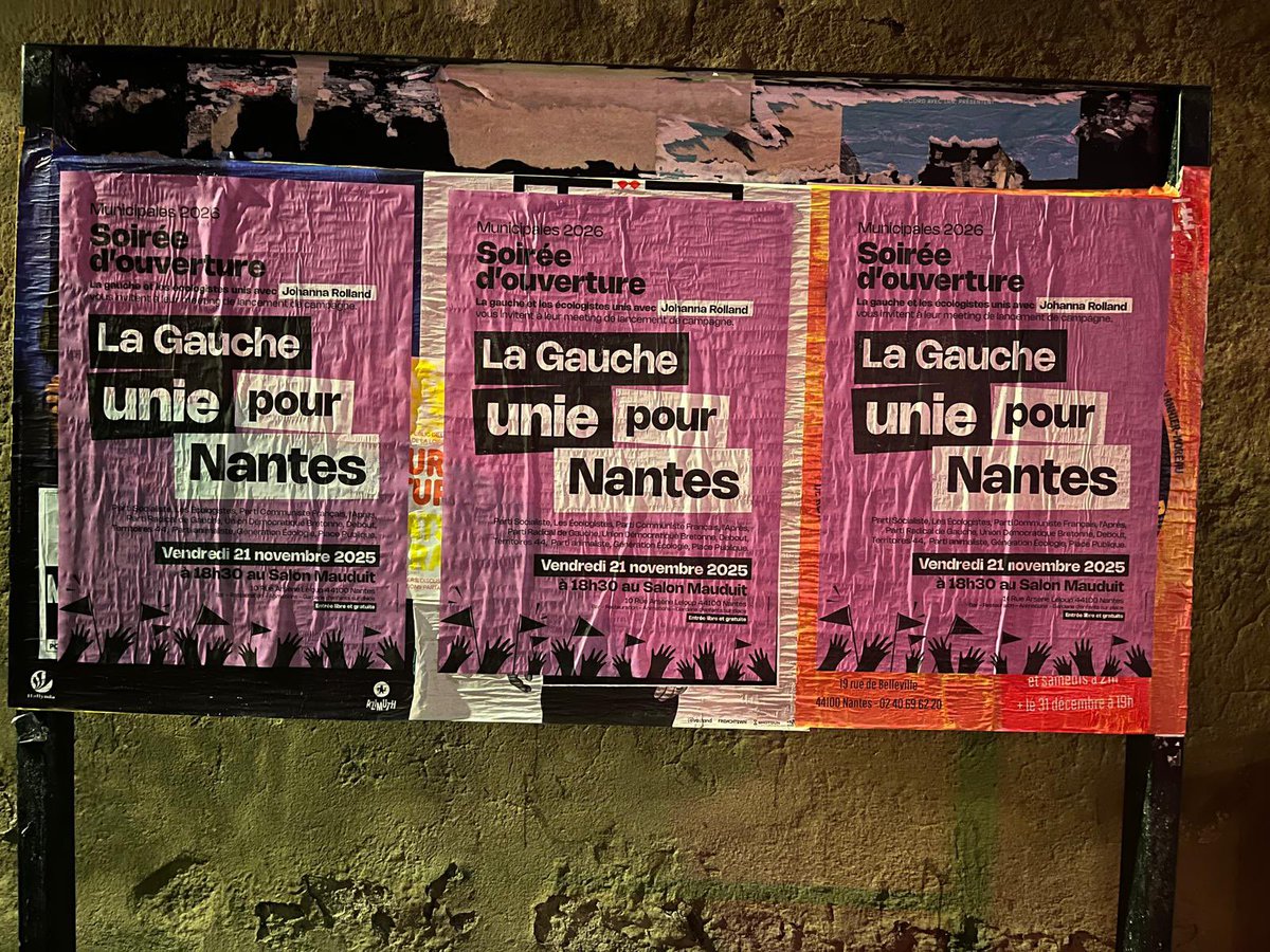 Les rues de Nantes prennent les couleurs de la gauche unie autour de <a href="/JRolland_Nantes/">Johanna Rolland</a> ! 

On vous attend le vendredi 21 novembre pour ouvrir ensemble la campagne des municipales lors de notre grand meeting ! #LaGaucheUniepourNantes !