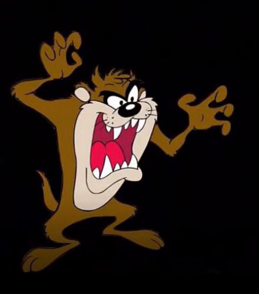albertkwei's tweet photo. This cartoon character the Tasmanian devil is a carnivorous marsupial now confined to the island of Tasmania. It is characterised by its stocky and muscular build, black fur, pungent odour, extremely loud and disturbing screech, keen sense of smell, and ferocity when feeding. https://t.co/72RkAacA1l