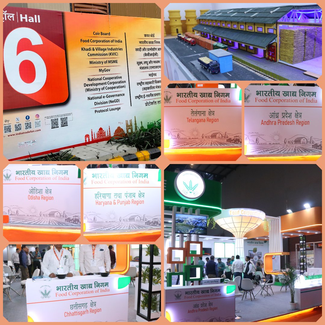 FCI_Delhi's tweet image. The #FCI Pavilion at #IITF2025, Bharat Mandapam, New Delhi continues to draw overwhelming visitor interest as footfall rises each day.
The engaging exhibits and interactive displays are making it a key attraction at Hall 6, Bharat Mandapam🌾✨
#OMSS
#FoodSecurity 
#BharatMandapam