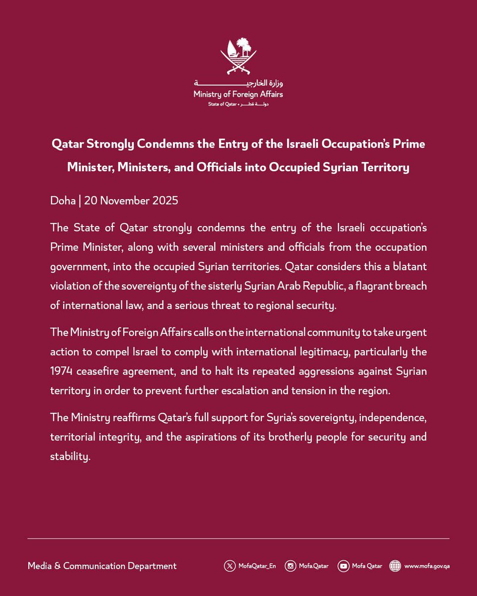 Ministry of Foreign Affairs - Qatar tweet media