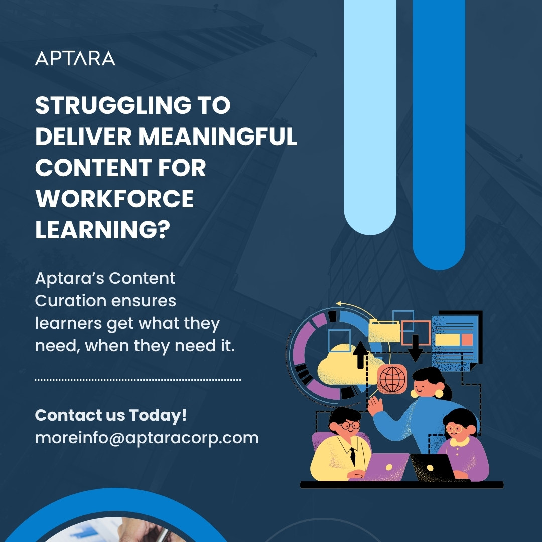 Aptara's tweet image. Aptara’s Content Curation service organizes the most relevant, timely, and high-quality learning resources, so employees get exactly what they need, when they need it.
#Aptara #LearningServices #ContentCuration