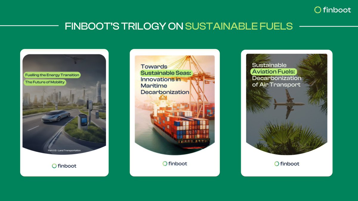FinbootTech's tweet image. Decarbonizing transport is no small feat. Our eBook trilogy explores how innovative fuels, technology &amp;amp; #DigitalTraceability are driving the #EnergyTransition.

🚗 Land: bit.ly/3SG62aP 
✈️ Air: bit.ly/3TnI58x 
🚢 Seas: bit.ly/3VA4C3t