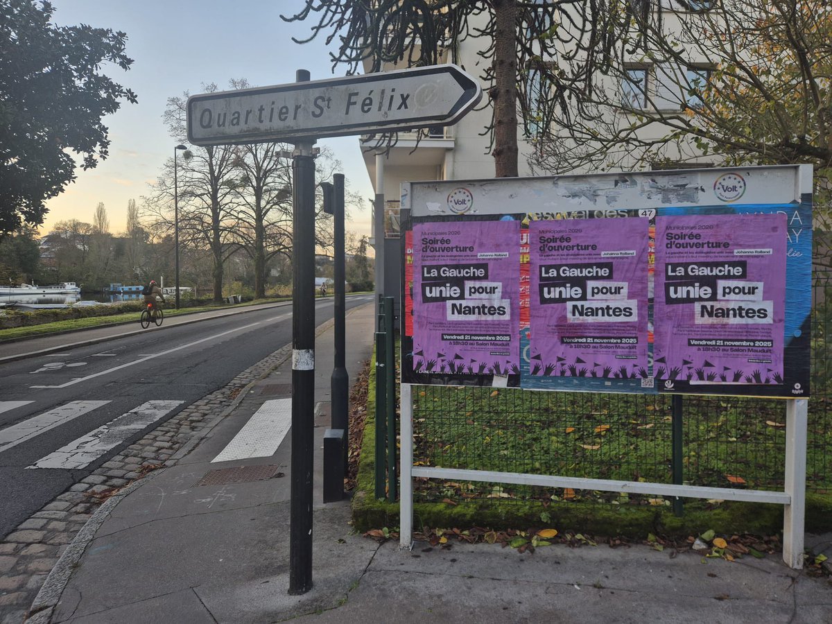 Collage dans tous les quartiers de Nantes pour inviter les Nantaises et les Nantais au lancement de campagne de #LaGaucheUniepourNantes avec <a href="/JRolland_Nantes/">Johanna Rolland</a> vendredi !