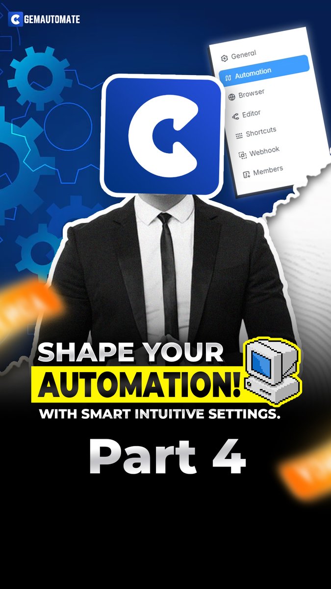 GemA_9062's tweet image. EP4 - Customize your GemAutomate workflow experience ⚙️

Learn how to use the Editor settings, keyboard shortcuts, and Webhook integration to build cleaner workflows and trigger automations from external systems.

#GemAutomate #NoCodeAutomation #AutomationTools #WorkflowEditor