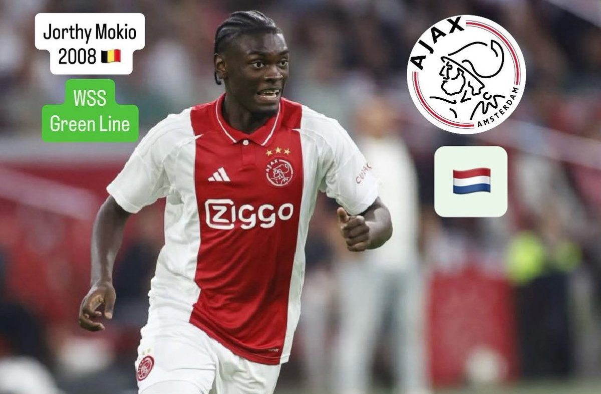 WSScouting's tweet image. WSS Green Line 🟢
Jorthy Mokio 2008 🇧🇪 - AFC AJAX 🇳🇱#mokio #jorthymokio #belgium #netherlands #ajax #amsterdam #holland #eredivisie #johancruijffarena