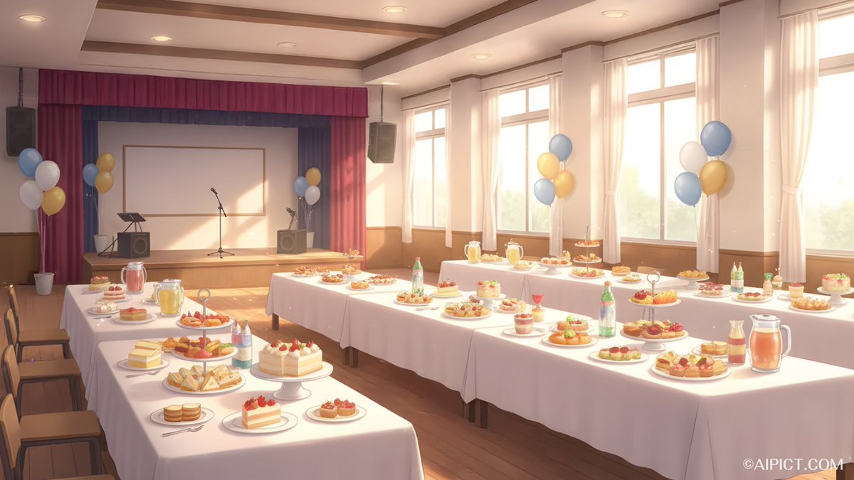 🎉フリー素材配布🎁

リクエストが多い「パーティ会場」の背景イラストを１２点追加しました。