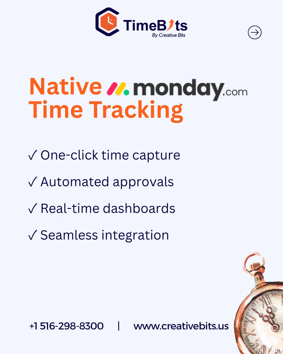 CreativeBits_us's tweet image. ⏱️ Time tracking shouldn&apos;t be a time waster.

TimeBits = native time tracking in @mondaydotcom 

✅ No app switching
✅ No manual exports
✅ Track where you work

 Get started: monday.com/marketplace/li…

#TimeTracking #MondayDotCom #TimeBits #CreativeBits
