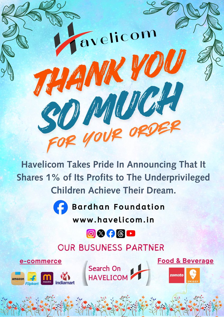Havelicom1's tweet photo. https://t.co/e9US3CyV6c Take Pride In Announcing That It Shares 1% of its profits to the underprivileged children achieve their dream |  More Information Facebook Page- Bardhan Foundation | Thank You 
.
#havelicom #bardhangroup #rajdeepbardhan https://t.co/Su2eoZo4Ht