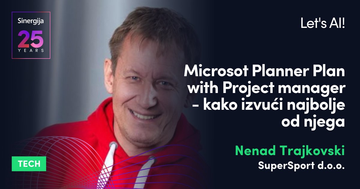 sinergija_konf's tweet image. Microsoft Project na kakav smo navikli je mrtav. Microsoft Project for the Web je mrtav. Ali, tu je novi Microsoft Planner koji objedinjuje To-Do, &quot;stari&quot; Planner i Microsoft Project for the Web. @ntrajkovski  ima još dobrih vesti - planer radi umesto nas! #Sinergija25
