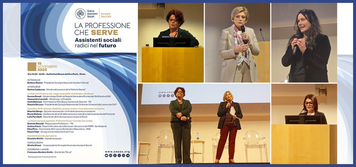 Una giornata importante: l'appello alla politica per la riforma della professione, l'annuncio del concorso, il riconoscimento dell'importanza dell' #assistentesociale
Lo speciale di <a href="/AgenziaVISTA/">Agenzia VISTA</a>
📌 youtu.be/KYKHgMI_h1o?si…
<a href="/MinLavoro/">Ministero Lavoro</a>