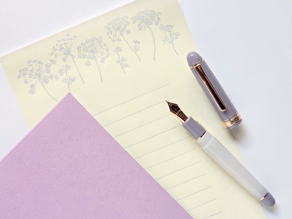 【🪻幻想的なお花畑🪻】
プラチナ万年筆の限定シリーズ「My Favorite Things」より
新作「ミスティブルーム」が入荷致しました👏
一面に咲き広がる紫色の花畑を表現した、やわらかなパープル×ミルクカラーが魅力的です✨
心やすらぐ万年筆とともに、ゆったりとした筆記時間はいかがでしょうか😊