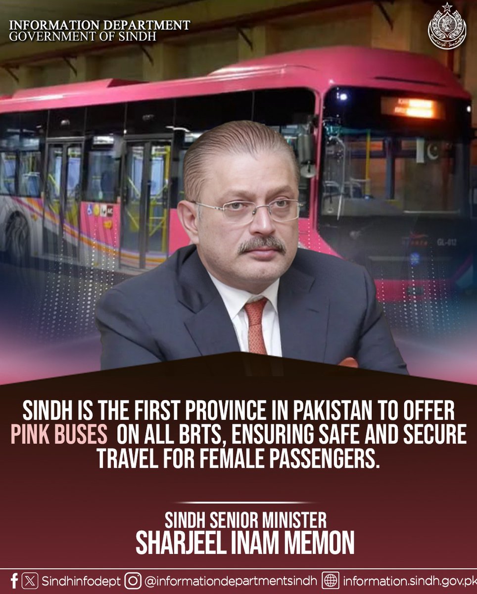 banbhan_raza's tweet photo. Sindh once again leading the way — #PPP &amp; Chairman @BBhuttoZardari delivering for women. 💗
#PinkBuses 
#PPPWomenEmpwerment 
@sharjeelinam https://t.co/9sQvLwCJqO