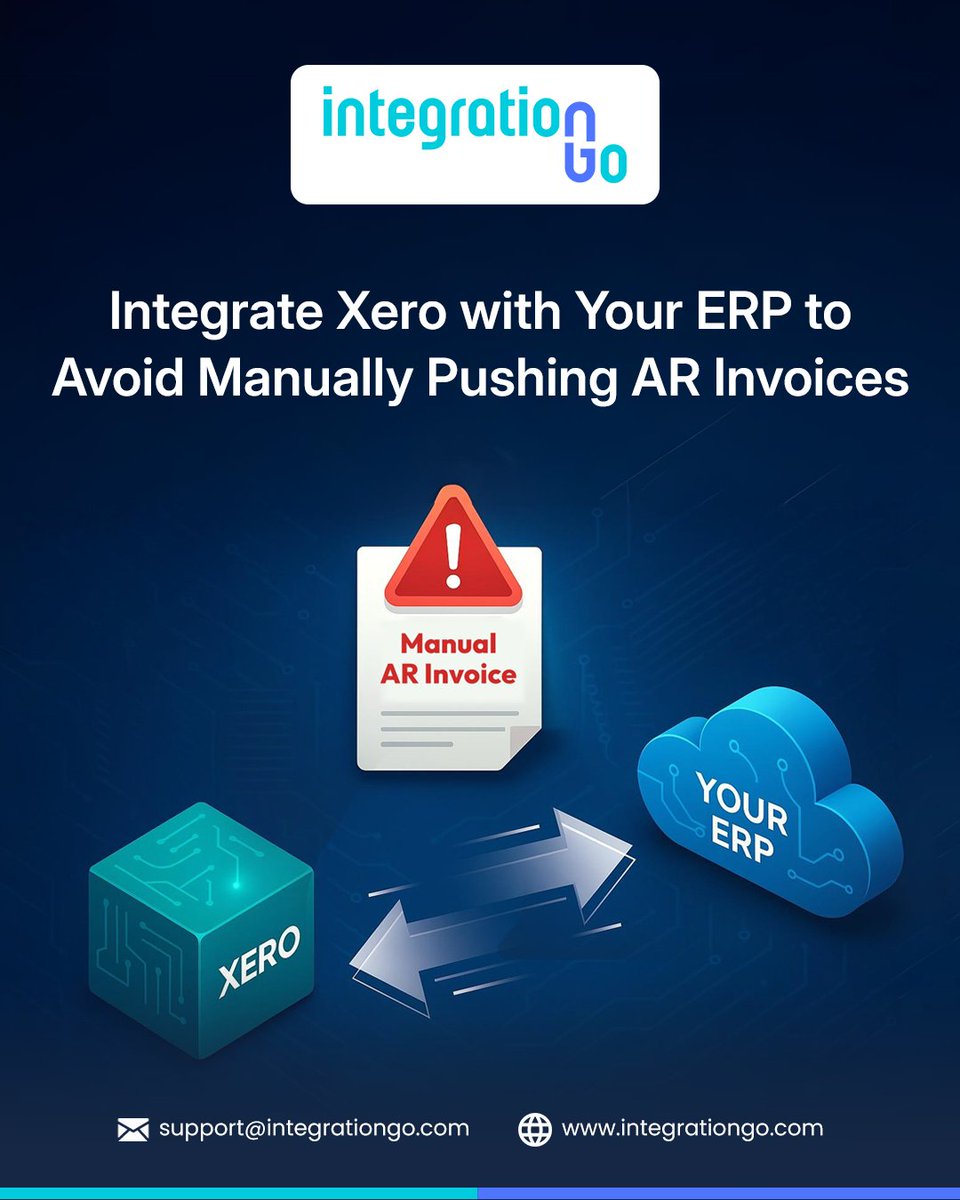 IntegrationGo_'s tweet image. Still manually exporting and pushing AR invoices from your ERP to Xero?

More Info: integrationgo.com/blogs/why-shou…

Read more: shorturl.at/glDRI

#XeroIntegration #ERPIntegration #ARAutomation #FinanceWorkflow #CargoWiseIntegration #AccountingAutomation #Logisitcs #IntegrationGo