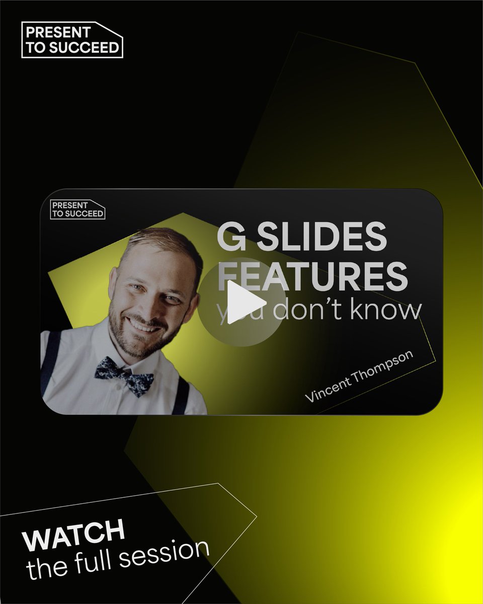 ptsconference's tweet image. Want to master Google Slides like a pro? 💡✨
Presentation expert Vincent Thompson from BrightCarbon shares his top tips for creating efficient, eye-catching slides. 
Link: youtu.be/3MqPkB-kC8g