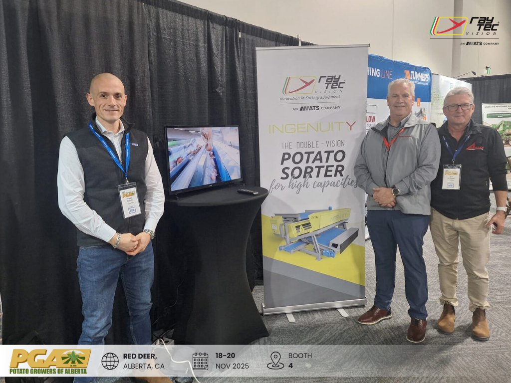 Want to put better-quality #potatoes into #storage?
Our advanced optical sorter #INGENUITY help you keep only the best — come visit us at #PotatoGrowersofAlberta Show!

📅 Nov 18–20
🌎 Red Deer Resort &amp; Casino, AL, CA
📍 Booth 4

#Ingenuity #PotatoesOfAlberta #OpticalSorting