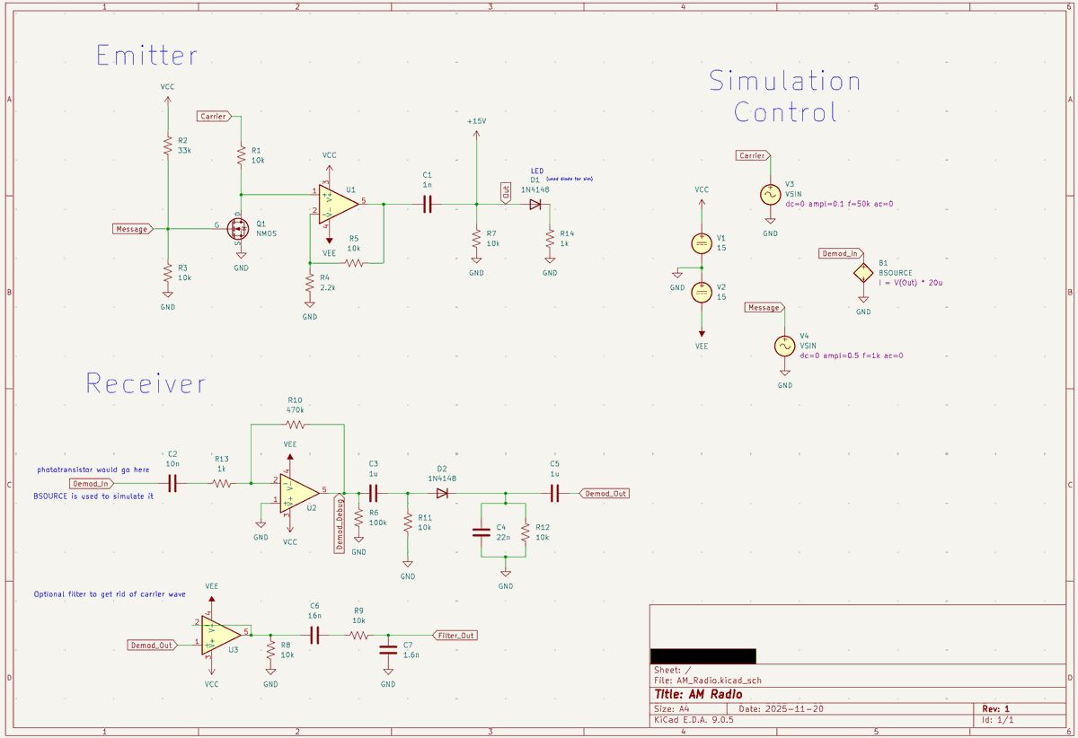 backslashvarphi's tweet image. my first LTSpice simulation in kicad for an AM radio. this shit is so cool omg. really really wish i started learning electronics (for real) YEARS AGO.