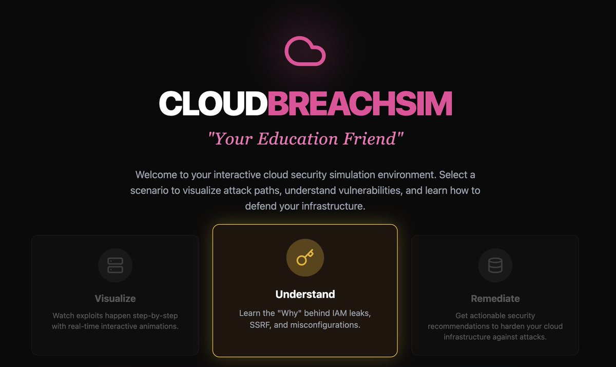 sena_yakutt's tweet image. It&apos;s timeeeeee! 🥰 I’m super excited to share what I’ve been working on: CloudBreachSim, a hands-on platform where you can explore real cloud breach scenarios step by step. It’s totally free,  you can follow the attack paths, read detailed explanations, and learn remediation…