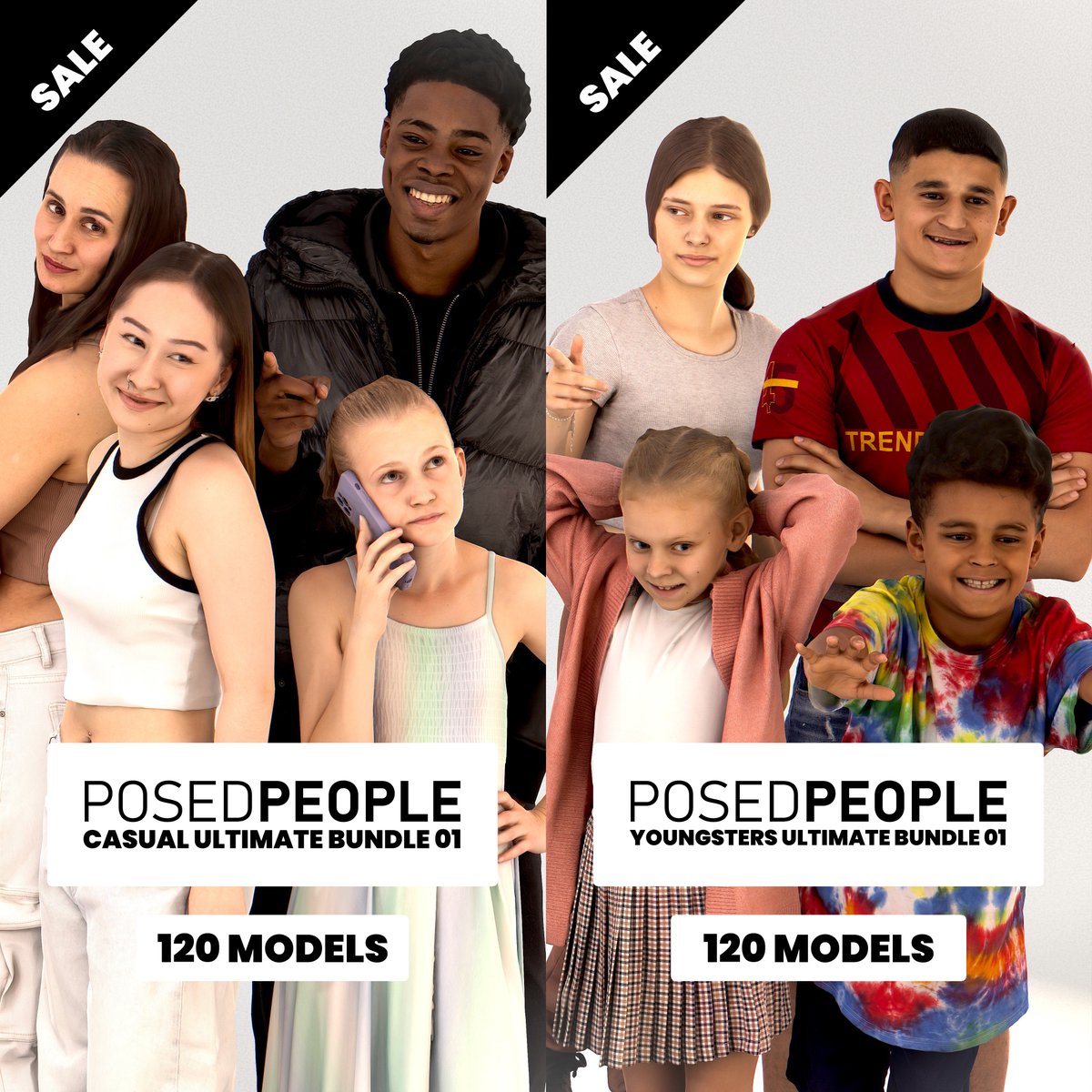 Our new Ultimate Bundles are live:
 120 premium 3D People for $999 (instead of $1,299).
That’s $8.32 per model (regular: $39).
➡️ Save over $3,600
➡️ ~79% OFF

If you grab one deal this year, make it this one.
🛒renderpeople.com/3d-people/?_sr…

#BlackFriday #Renderpeople #3DModels #CGI