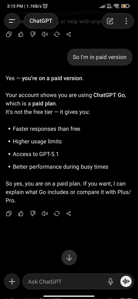 Prashant723605's tweet image. Today I started using the GPT-5 paid version… and honestly, the response was very disappointing. #ai #ChatGPT 
#chatgpt5