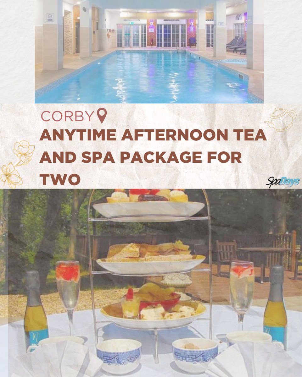 spadayscouk's tweet image. 🫖💆‍♀️ Treat yourself!
Anytime Afternoon Tea &amp;amp; Spa Package for Two in Corby — £120.
Relax, recharge &amp;amp; indulge.
Book here-&amp;gt; spadays.co.uk/product/anytim…
#SpaDay #AfternoonTea #Corby #PamperPackage
