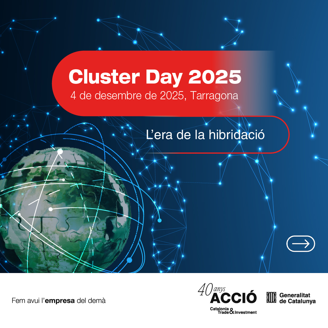 accio_cat's tweet image. 📅 SAVE THE DATE!

El 4 de desembre, t&apos;esperem al #ClusterDay a #Tarragona.

🌟 El concepte protagonista d&apos;enguany? La #hibridació com a vocació i metodologia empresarial.