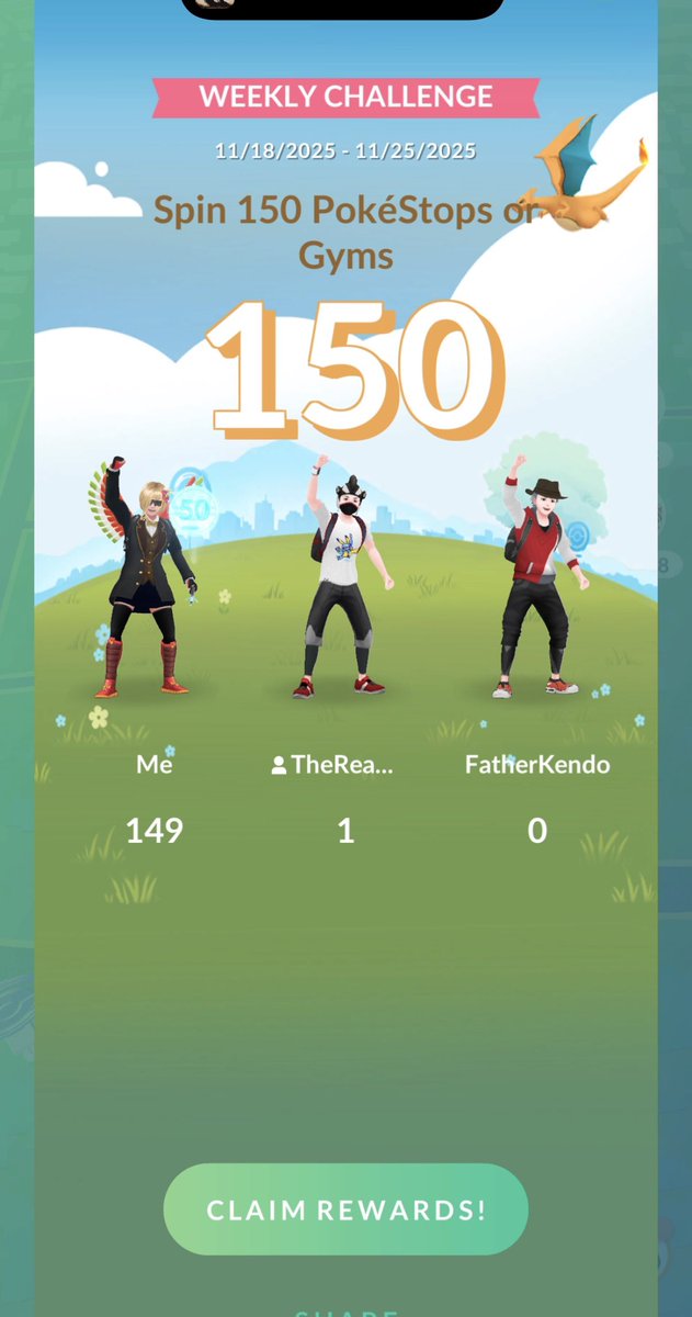 JollyNotNow's tweet image. My turn to carry the team during the #weeklyChallenge! 
The reward was 6k stardust &amp;amp; 20k XP! Meh 
#pokemonGo