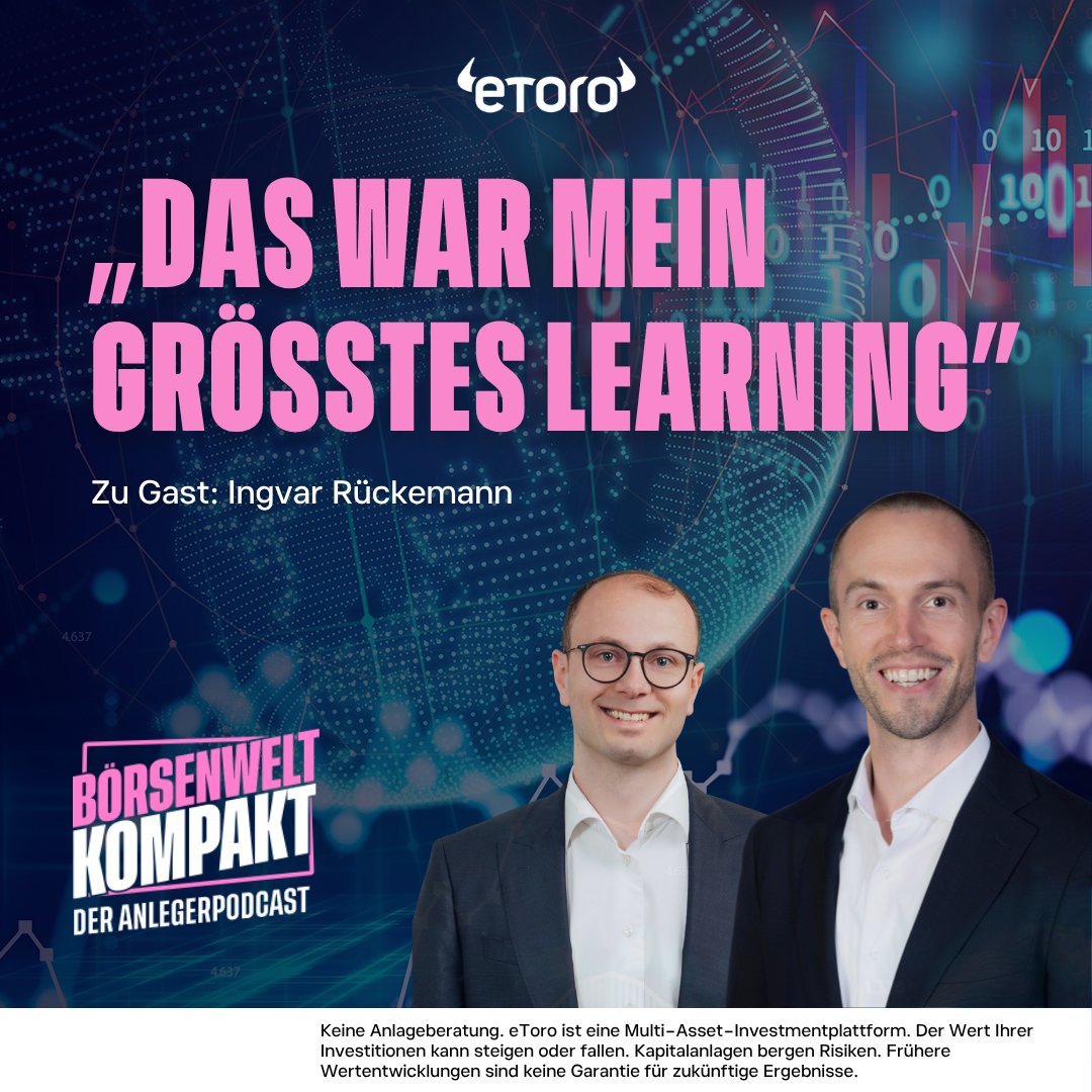 Wir sprechen in der heutigen Folge mit unserem Popular Investor Ingvar Rückemann über seine Erfahrungen am Finanzmarkt und warum unrealistische Erwartungen an hohe Renditen oft zu Enttäuschungen führen können. Er betont die Bedeutung einer nachhaltigen Anlagestrategie.

👉