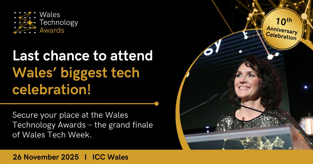 TechnologyConnx's tweet image. ✨ LAST CHANCE TO SECURE YOUR SEAT ✨

The #WalesTechnologyAwards - the grand finale of @WalesTechWeek and the most prestigious celebration of Welsh innovation - is almost here.

Secure your place now: loom.ly/B0GRuxs
