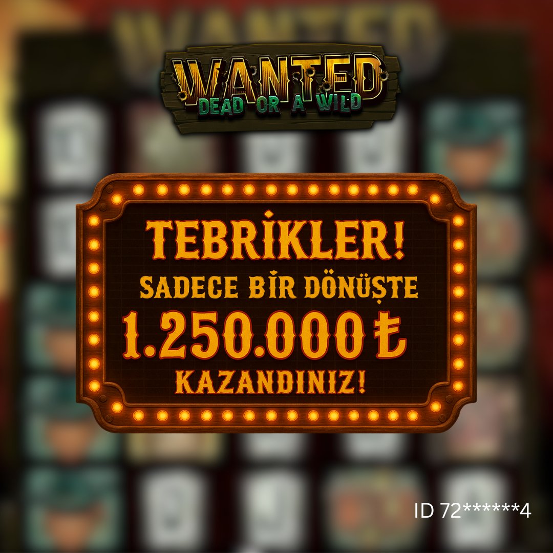 meritking_77's tweet photo. 💥 BÜYÜK KAZANÇ — WANTED: DEAD OR A WILD 🤠
💰 1.250.000₺ 💥
🎰 Oyuncumuz ID 72******4, Wanted: Dead or a Wild slotunda inanılmaz bir kazanç elde etti! 🔥
👑1KING GİRİŞ – https://t.co/yJ4e3a2DlJ 👑
🏆 Vahşi batının bir sonraki efsanesi sen olabilirsin!
#meritking #1king https://t.co/0IHb9QGzzl