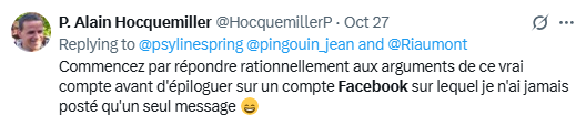 Quand <a href="/Riaumont/">☩ Я⚜️@ن Ⓜ♥ℵ✝</a> parle de supercherie, veut-il parler du faux compte d'ancien dont le père Alain a reconnu, tout en rigolant, avoir fait usage?