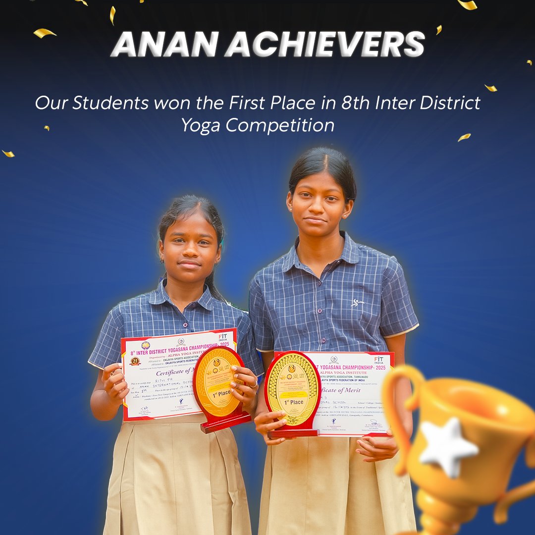 AnanIntlSchool's tweet photo. Our two young yogis stepped onto the mat with unmatched focus and calm confidence.

They claimed 1st place at the 8th Inter-District Yoga Championship. Their strength, balance, and form reflected serious training and grit.

#AnanInternationalSchool #Yoga #appreciationpost https://t.co/LaNgsA4mh5