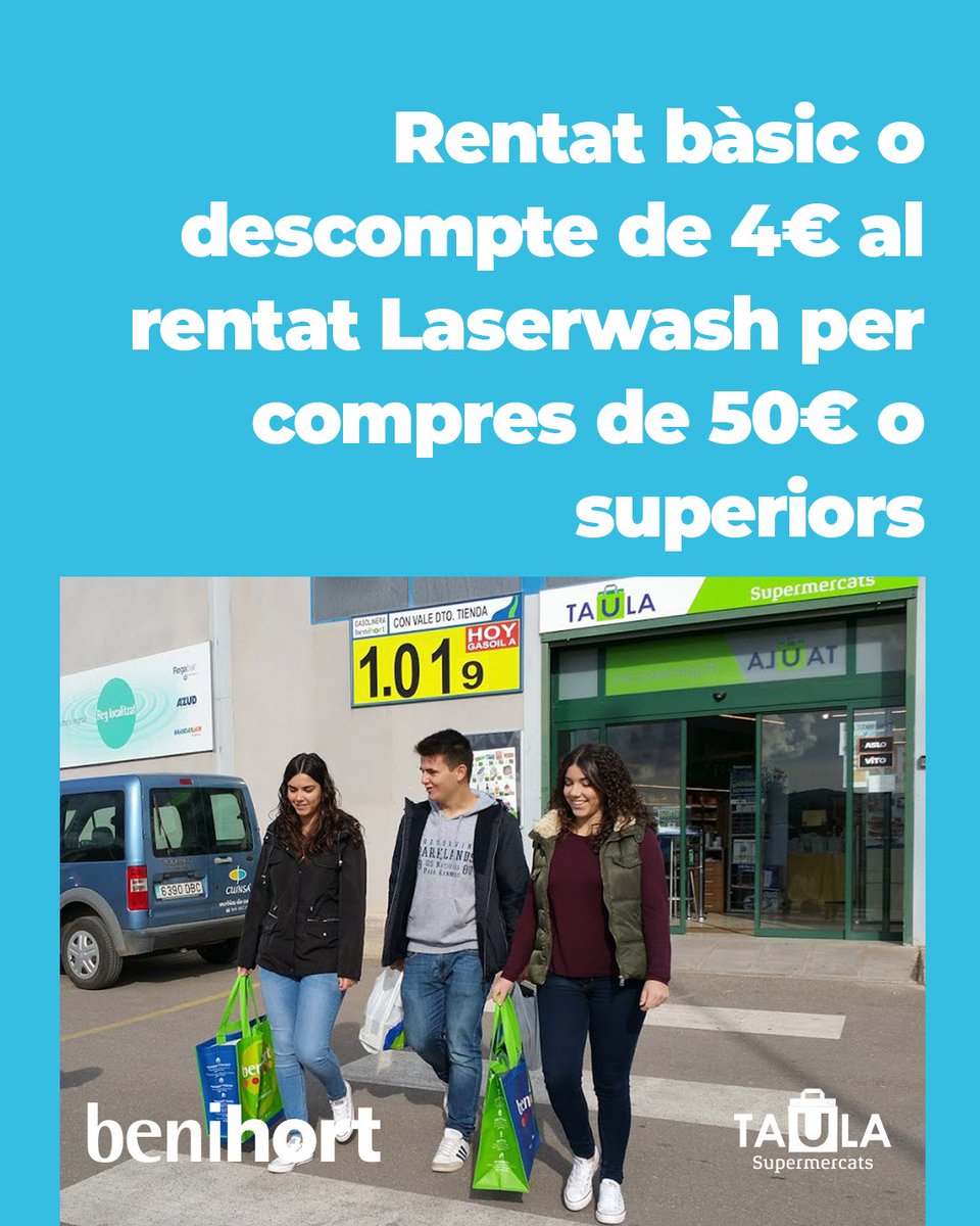 🔊PROMO per aquest divendres 👉🏼 RENTAT GRATIS 🚗🚿

Torna la #promoció al nostre supemercat i magatzem de subministraments! Aquest divendres, per compres de 50€ o més, et 𝐑𝐄𝐆𝐀𝐋𝐄𝐌 𝐔𝐍 𝐑𝐄𝐍𝐓𝐀𝐓 bàsic al nostre llavacotxes o 4€ de descompte en un rentat superior.