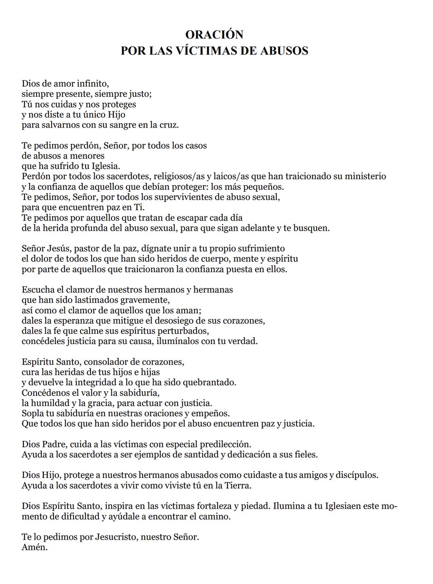 DiocesisMalaga's tweet image. El 20 de noviembre se celebra la Jornada de Oración y Penitencia por las Víctimas de #Abusos, instituido por el papa Francisco. 
En las celebraciones de este día, se invita a introducir una intención en la oración de los fieles.
Reza aquí con la oración que ofrece @MediosConfer.