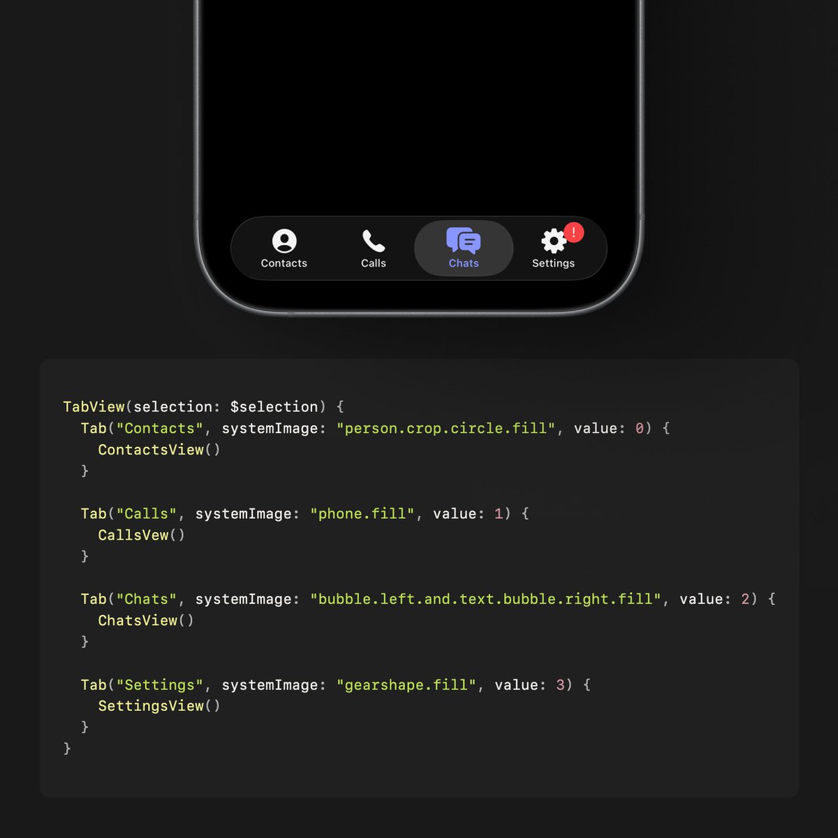 hermanhaidin's tweet image. While .tabItem() has been deprecated and the #100DaysOfSwiftUI tutorial is still based on TabView for iOS 18, I found how to build a programmatically controlled TabView in Apple&apos;s Developer Documentation. The up-to-date approach is definitely shorter in lines of code.