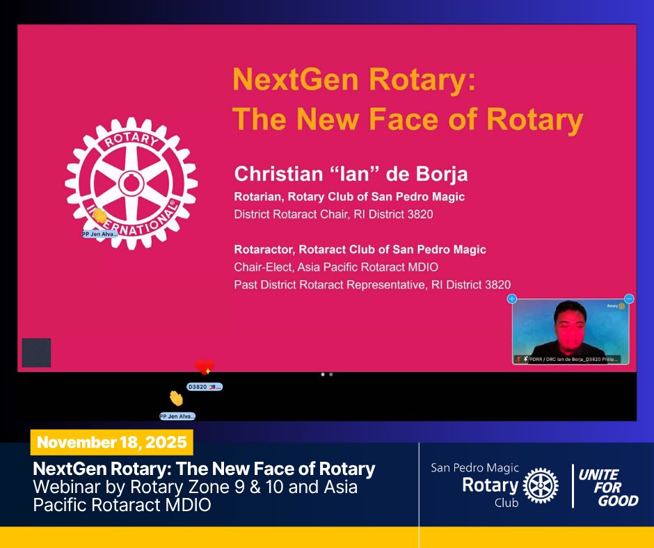 RCSanPedroMagic's tweet photo. 🤩 NextGen Rotary Spotlight! 🌐

We are incredibly proud of our very own Rotarian, PDRR Ian De Borja! 🇵🇭 As the face of NextGen Rotary, he delivered an insightful talk titled "Rotary Reimagined: Adapting Service to a Changing World". https://t.co/WpGqnkvaoQ