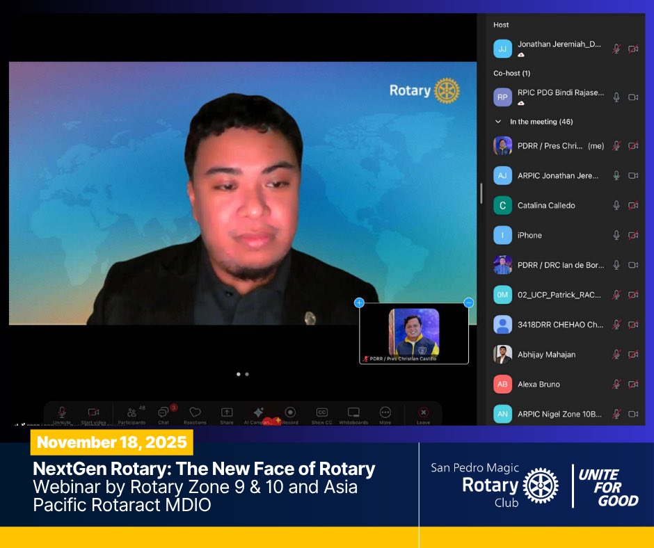 RCSanPedroMagic's tweet photo. 🤩 NextGen Rotary Spotlight! 🌐

We are incredibly proud of our very own Rotarian, PDRR Ian De Borja! 🇵🇭 As the face of NextGen Rotary, he delivered an insightful talk titled "Rotary Reimagined: Adapting Service to a Changing World". https://t.co/WpGqnkvaoQ