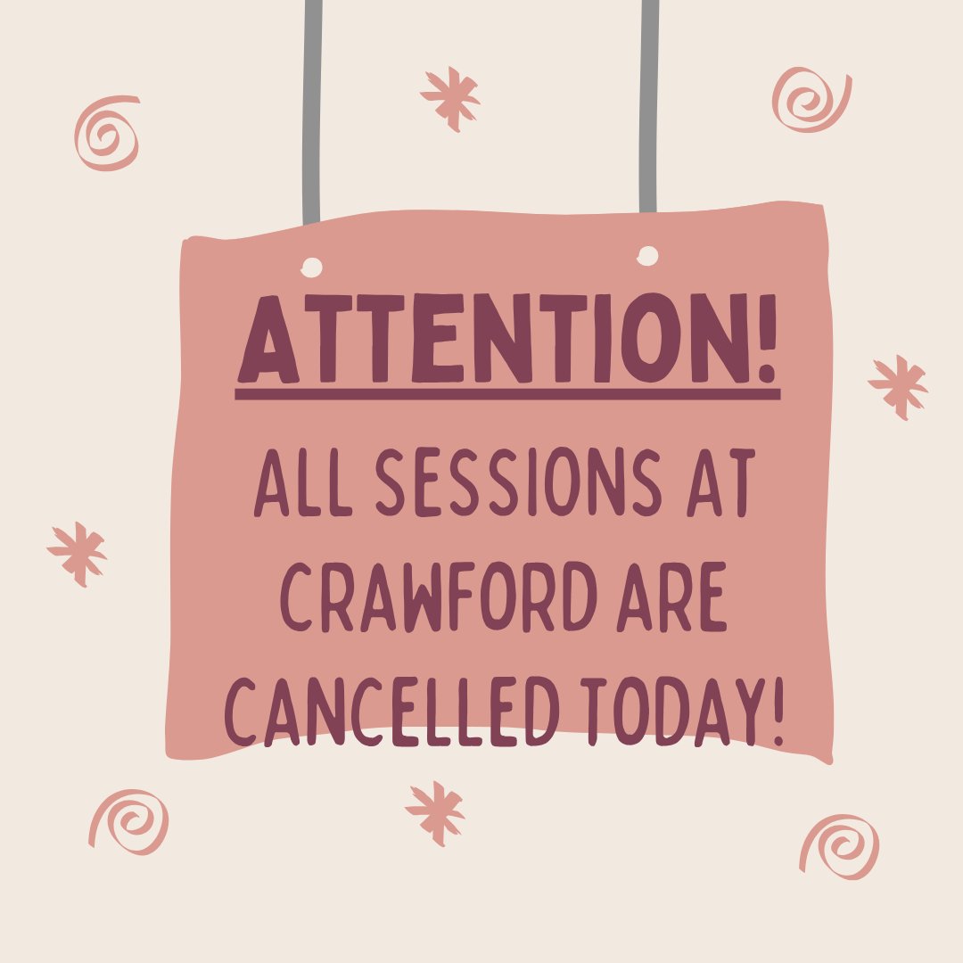 C_D_cfc's tweet image. 📢 Important Notice
All sessions at Crawford are cancelled today.
We apologise for any inconvenience 💛