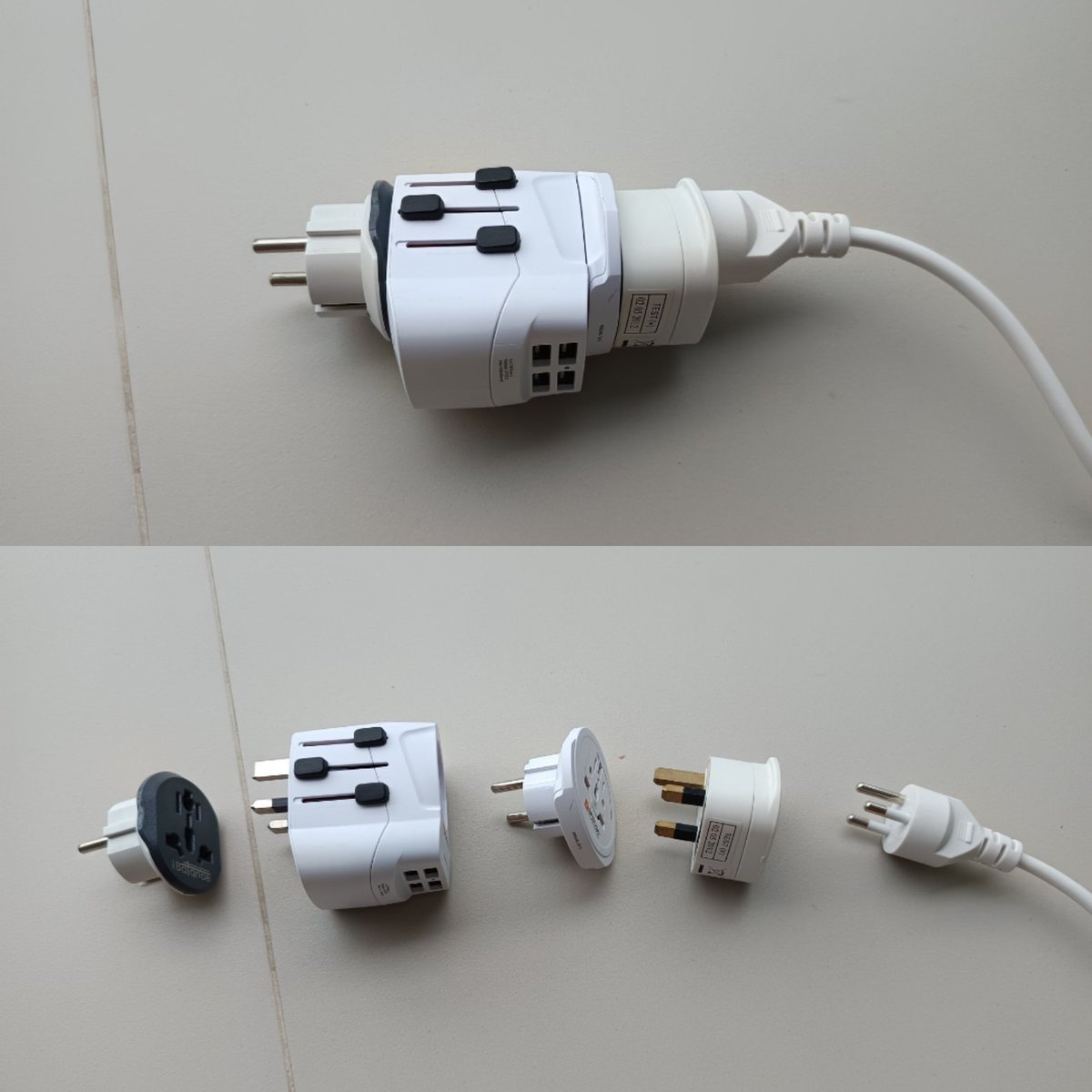 mitrich's tweet image. Сгорел удлинитель, заказал в быстрой доставке и не обратил внимание на вилку.
Временно придется побыть с таким чудом.