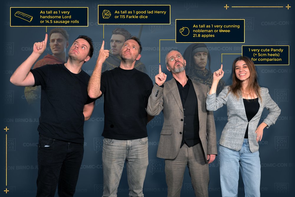 The most common question I get after saying I met the actor in person at con is, "How tall is he?",  "Should I wear heels?" or "Show me how much taller he is than you!" 😁
So, I finally prepared the ultimate answer to "How tall is he?" — He’s *that* tall! 😁❤️ Now you know ❤️