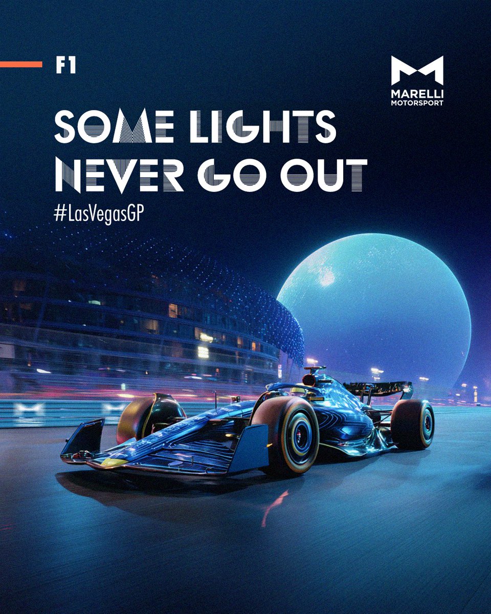 MarelliTech's tweet image. It’s showtime for F1 🎆 This weekend, the Circus will light up Las Vegas, one of the most spectacular stages on the calendar. ​

Get ready for pure adrenaline under the lights of the Strip 🏁✨​

#LasVegasGP #MarelliMotosport #AI