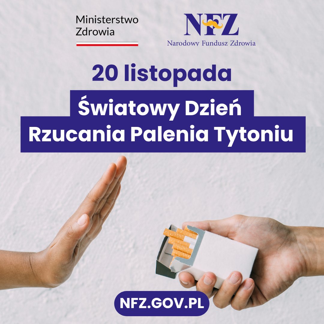 NFZ_GOV_PL's tweet image. 🗓️ Światowy Dzień Rzucania Palenia Tytoniu

🚭 Każdy dzień jest dobry, żeby pozbyć się nałogu ➡️ Rzuć palenie na dobre!

🆘 Potrzebujesz wsparcia? Sprawdź, gdzie uzyskasz bezpłatną pomoc ⤵️
🎦 youtu.be/fJ2lxs7546g

📊 Poznaj #ZdroweDane z #RaportNFZ ⤵️
ezdrowie.gov.pl/portal/home/zd…