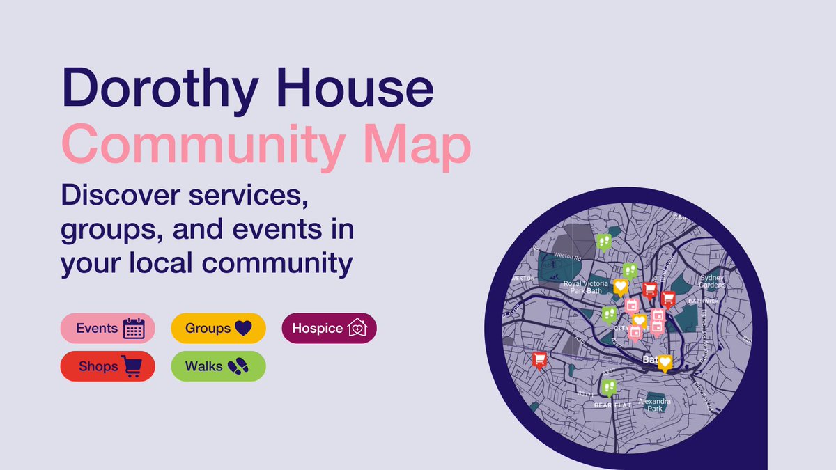 DorothyHouseHC's tweet image. Find community-based support groups, Dorothy House shops, events, clinics and more across our 800sq mile patch with our interactive map! Head to our website to explore the Dorothy House Community Map today: okt.to/e9E0Mg 

#CommunityGroups #LocalHospice #Wiltshire