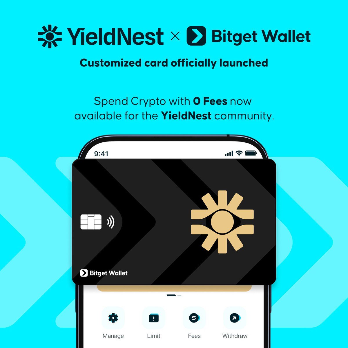 YieldNestFi's tweet photo. 1/ We’re excited to explore a collaboration between YieldNest and @BitgetWallet: launching a custom crypto card that lets our community spend crypto with 0 fees.

*Now available for the YieldNest community 👇
https://t.co/fX0CrzUDvk https://t.co/XVEBgrBwfY