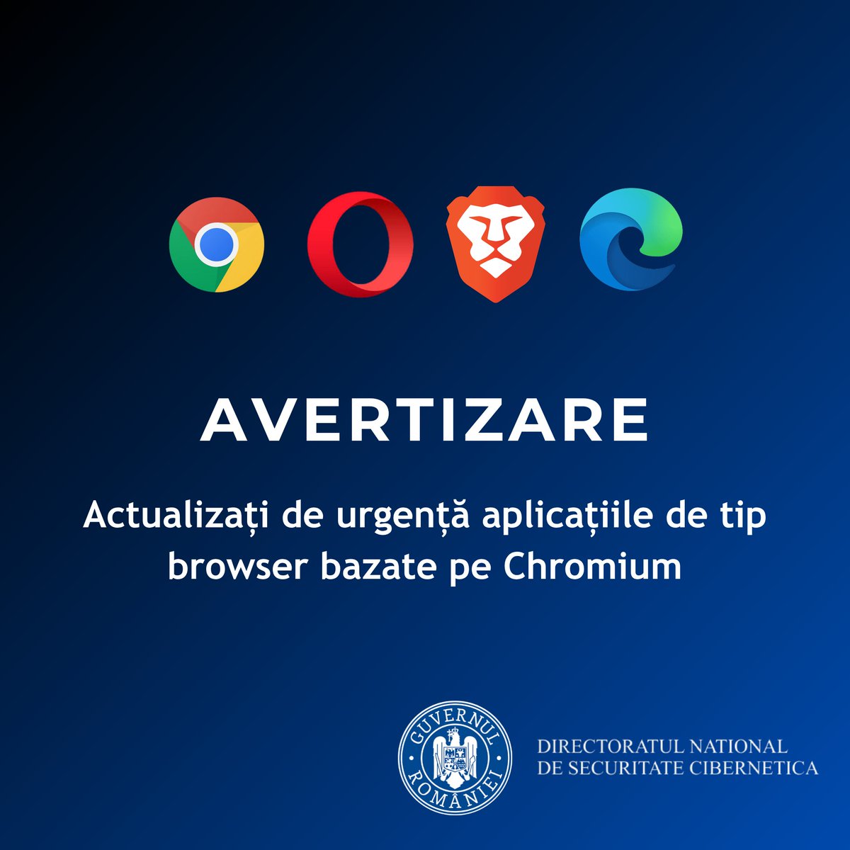 DNSC_RO's tweet image. ⚠️ Atenție! Mai multe vulnerabilități critice afectează Google Chrome și alte browsere bazate pe Chromium.

👉 Citește avertizarea completă pe site-ul DNSC: dnsc.ro/citeste/averti…

#DNSC #CyberSecurity #Vulnerabilities #UpdateNow #SigurantaOnline