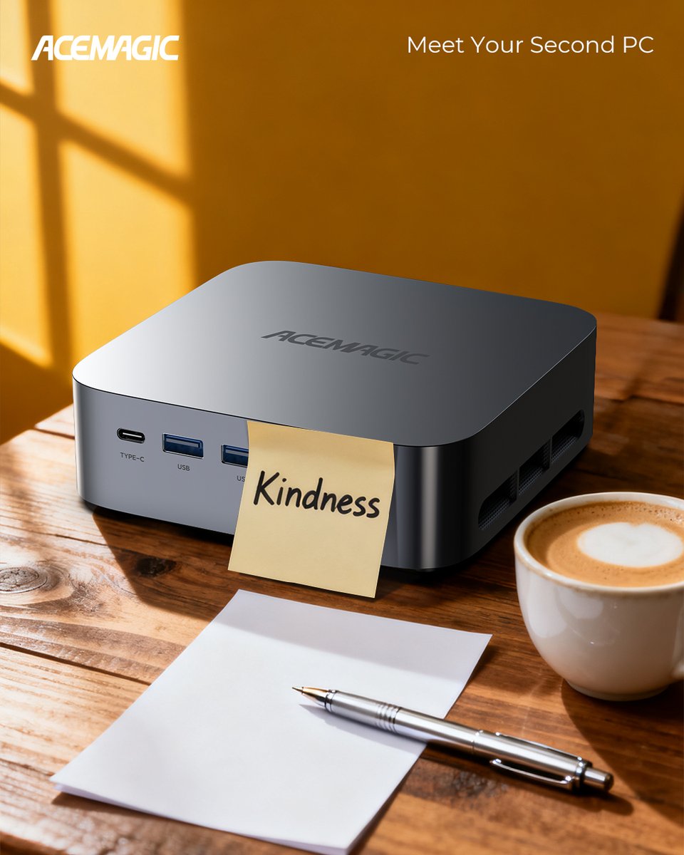 Acemagic_'s tweet image. Cozy setup, compact power ☕💻
The Acemagic Mini PC keeps your desk clean and the kindness vibes strong.
Ready for Black Friday.
#BlackFriday  #Acemagic #MiniPC #TechTwitter