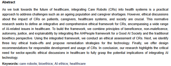 #HighlyCitedPaper
📖 Beyond the Metal Flesh: Understanding the Intersection between Bio- and AI Ethics for Robotics in Healthcare
✍   By Auxane Boch, Seamus Ryan, Alexander Kriebitz, Lameck Mbangula Amugongo and Christoph Lütge
👉 mdpi.com/2218-6581/12/4…

#Robotics #carerobots
