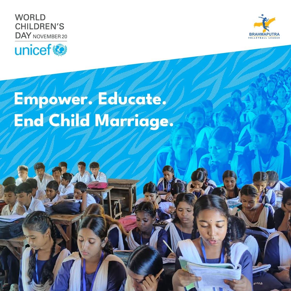 rupeshgowala's tweet photo. When children are free to study, dream, and explore, entire communities rise.
And that is why Assam government under the visionary leadership of HCM Dr @himantabiswa is standing strong against child marriage.

Let’s unite against child marriage and open the doors to education, dignity, and opportunity.
Together with UNICEF, we’re shaping a childhood every child truly deserves.

#WorldChildrensDay
#UNICEFindia