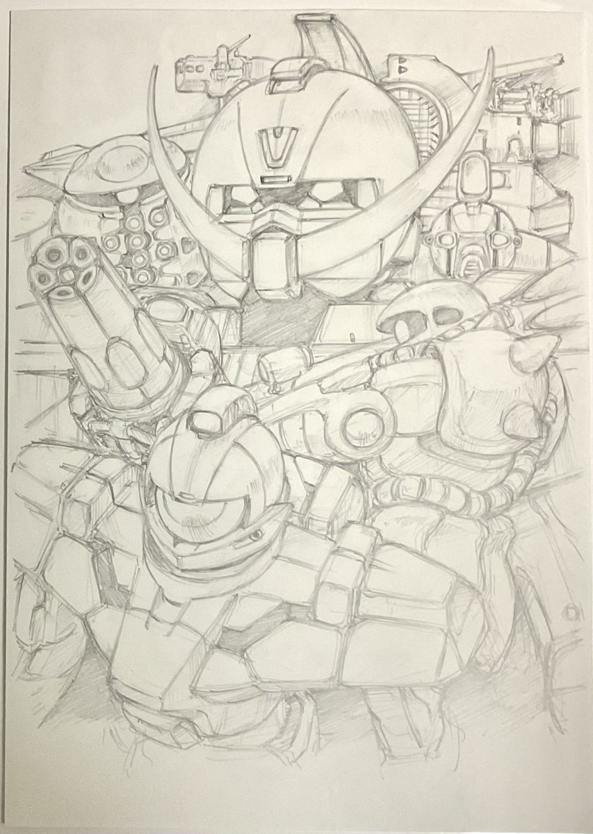 「MG ∀ガンダム」のインナーブックレット用イラストのレイアウト案②。 