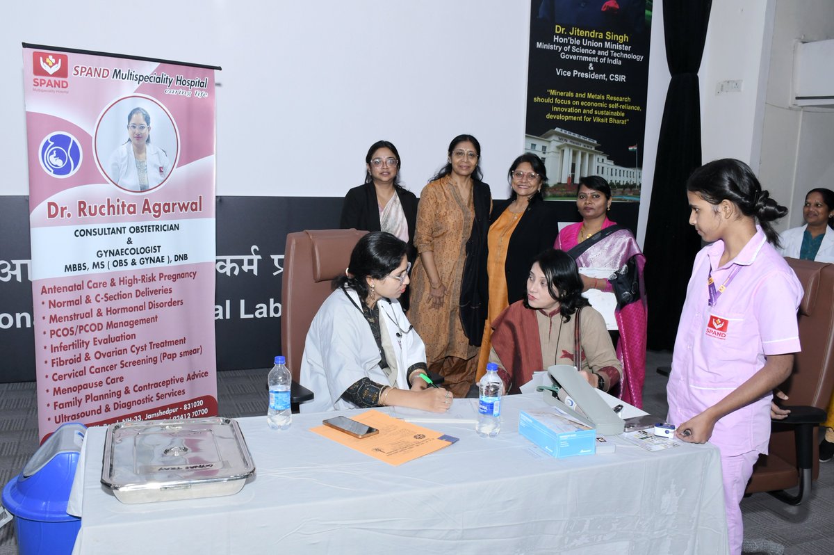 CSIR_NML's tweet image. CSIR–NML Organizes Women&apos;s Health Camp Under the vision of “Swasth Nari, Sashakt Parivar” under the vision and guidance Dr. S. Ghosh Chowdhury, Director, CSIR–NML. Mrs. S. Ghosh Chowdhury, wife of Director,  inaugurated the programme. 
@CSIR_IND  @DrJitendraSingh  @DrNKalaiselvi