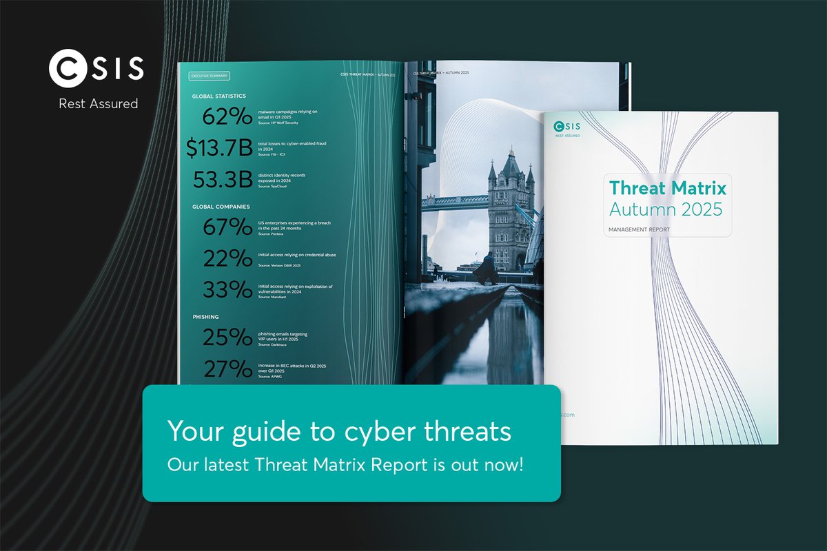 csis_cyber's tweet image. Our Latest Threat Matrix Report Is Out! 
Yesterday, we also hosted a webinar dedicated to the key findings from the report - and it was a great session.

👉 eu1.hubs.ly/H0pRf6V0

👉 eu1.hubs.ly/H0pRbW-0

#Threatlandscape #Cybersecurity #Webinar #CSIS #RestAssured
